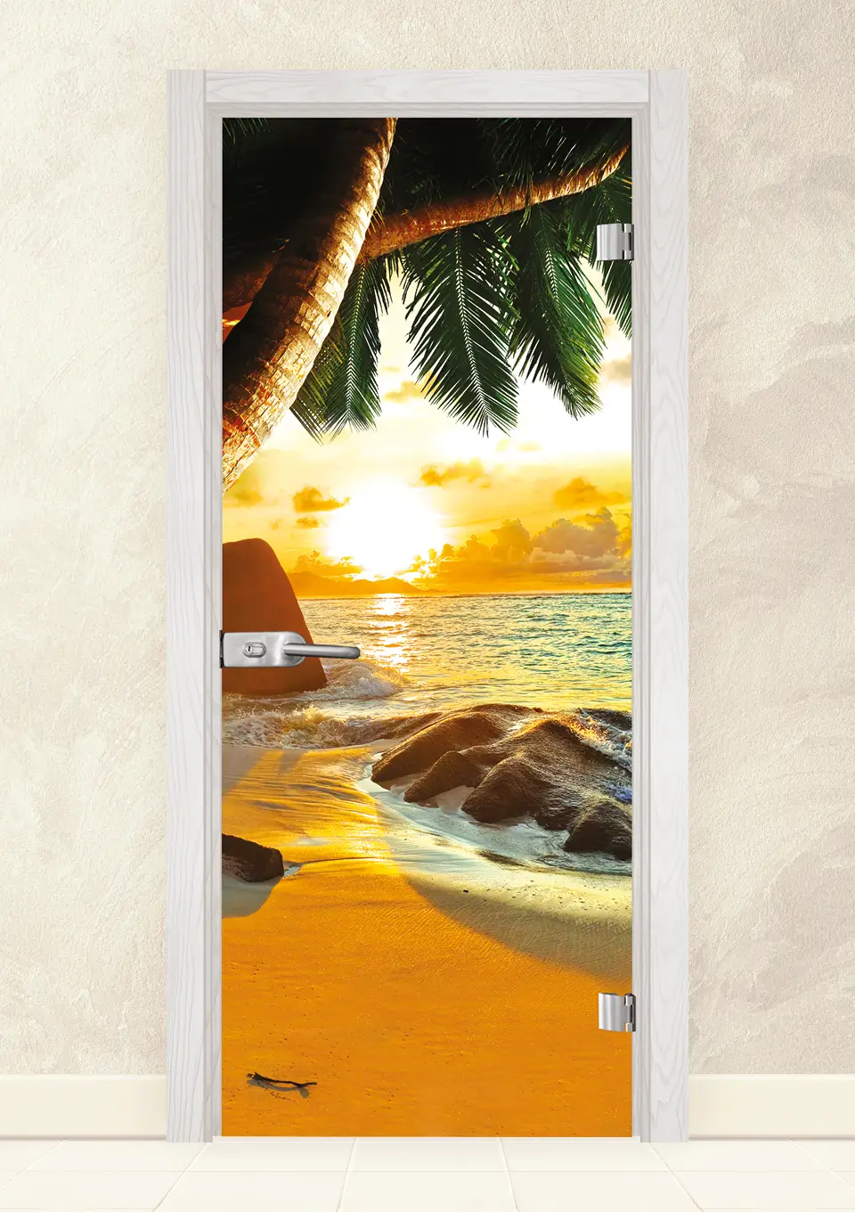 Стъклена интериорна врата Sand 13-14 Снежен Бор