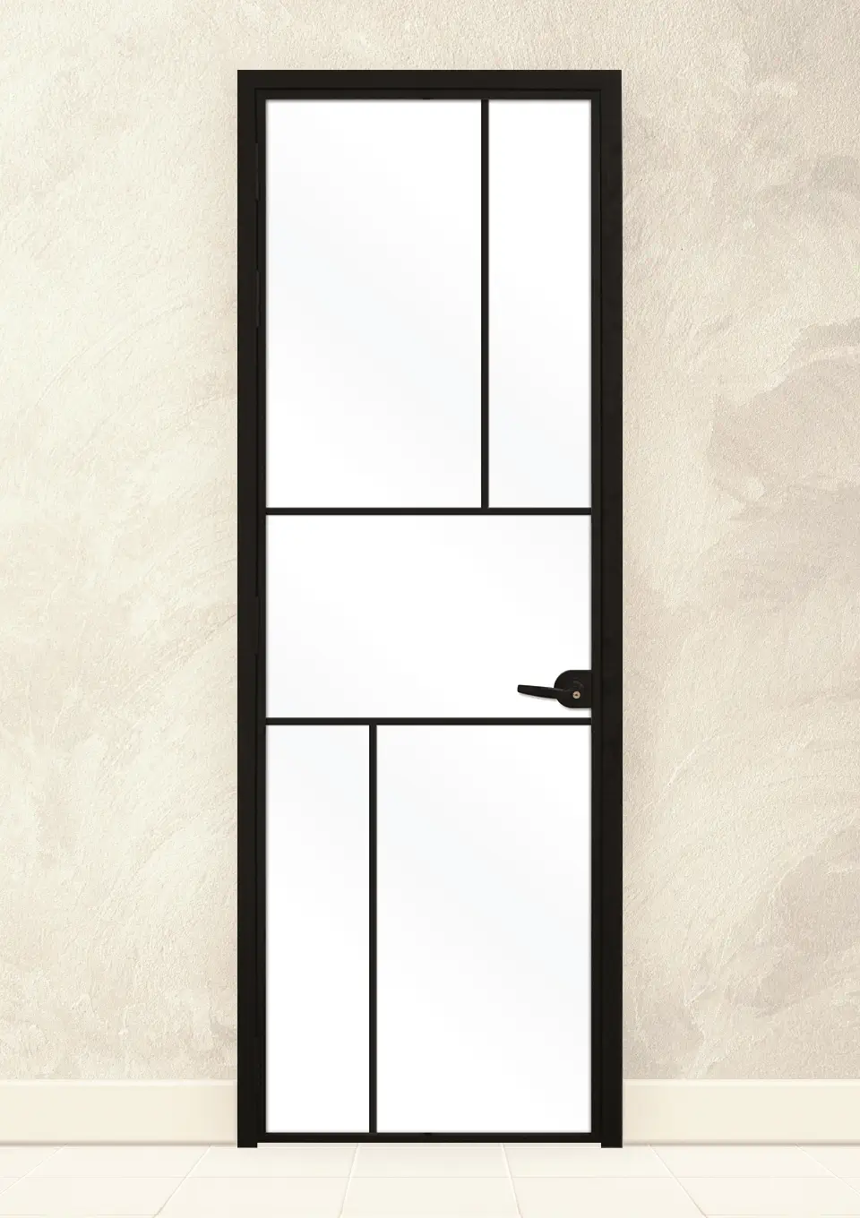 Стъклена врата Lusso L-10 Черен Мат