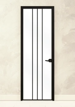 Стъклена врата Lusso L-2 Черен Мат