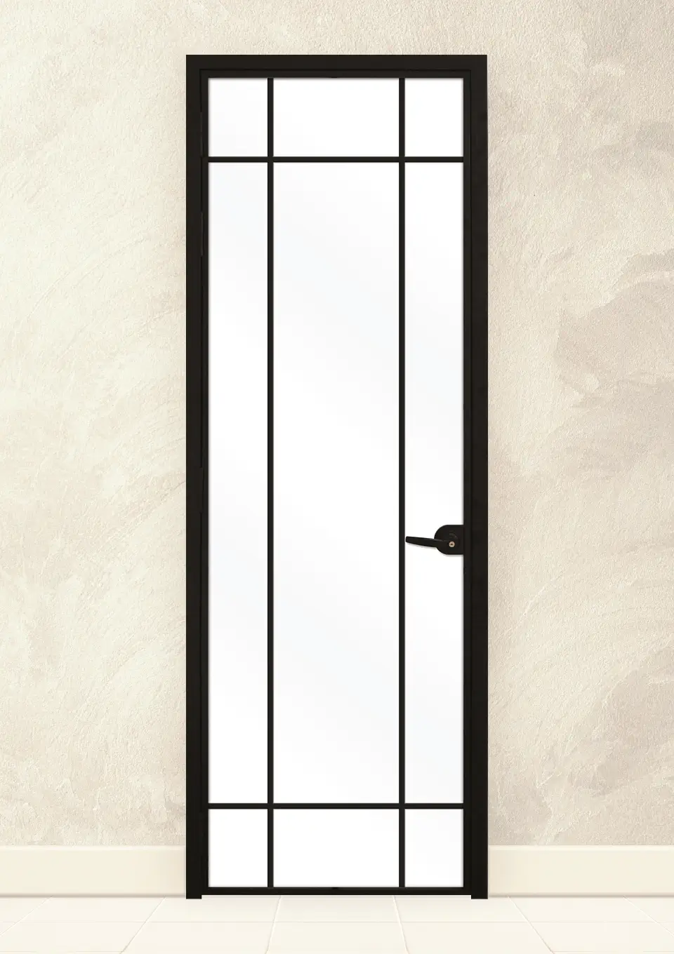 Стъклена врата Lusso L-4 Черен Мат