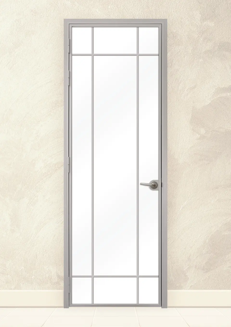 Стъклена врата Lusso L-4 Сив Мат