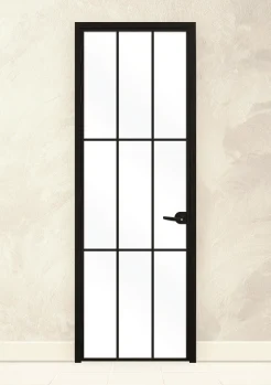 Стъклена врата Lusso L-5 Черен Мат