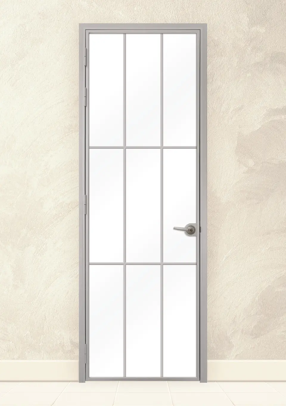 Стъклена врата Lusso L-5 Сив Мат