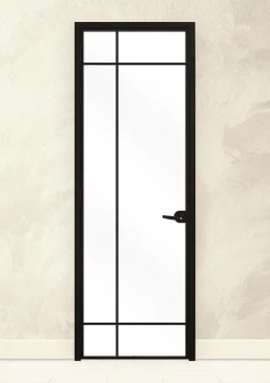 Стъклена врата Lusso L-8 Черен Мат