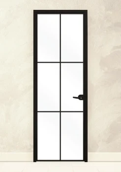 Стъклена врата Lusso L-9 Черен Мат