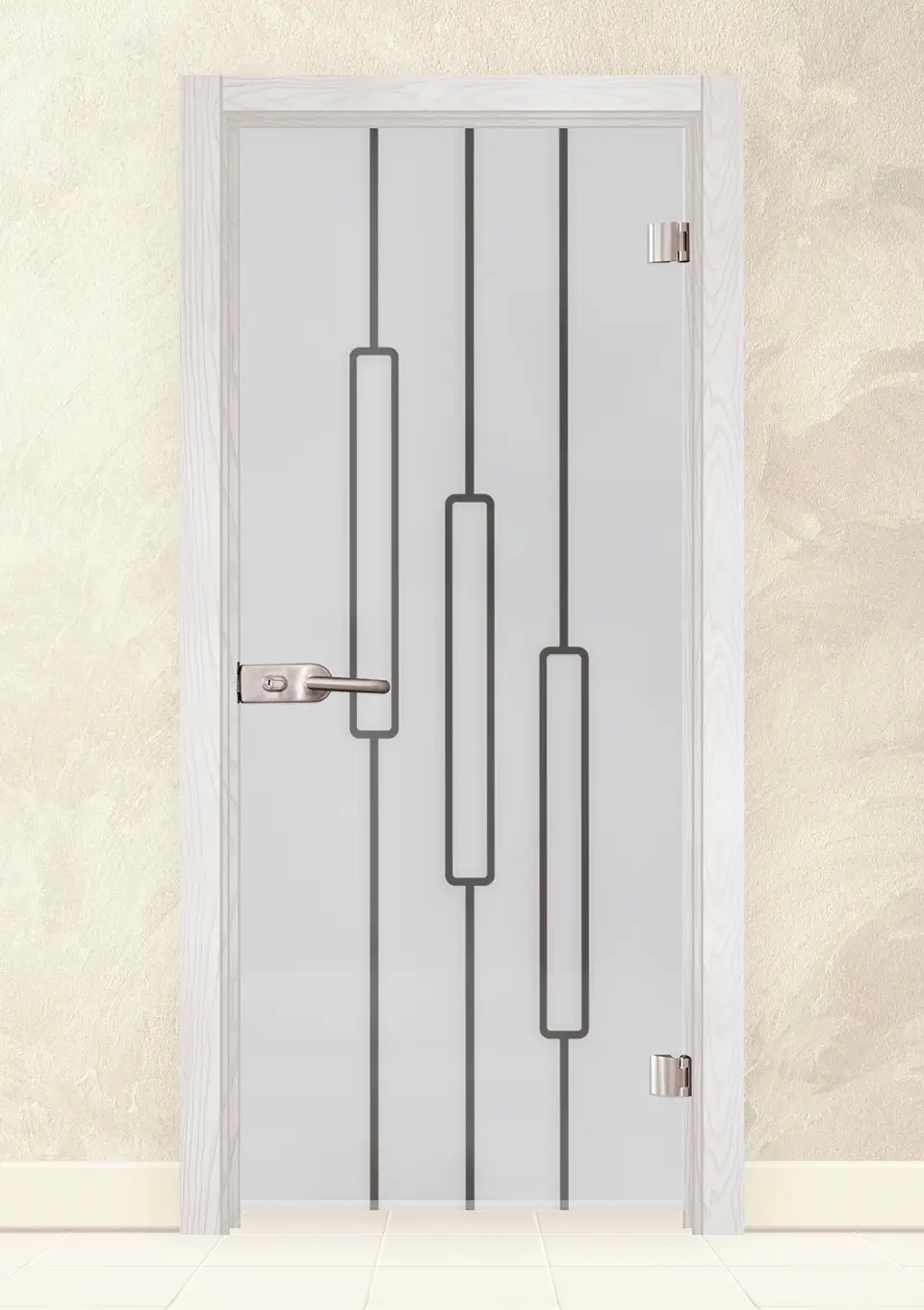 Стъклена интериорна врата Sand 14-11 Снежен Бор