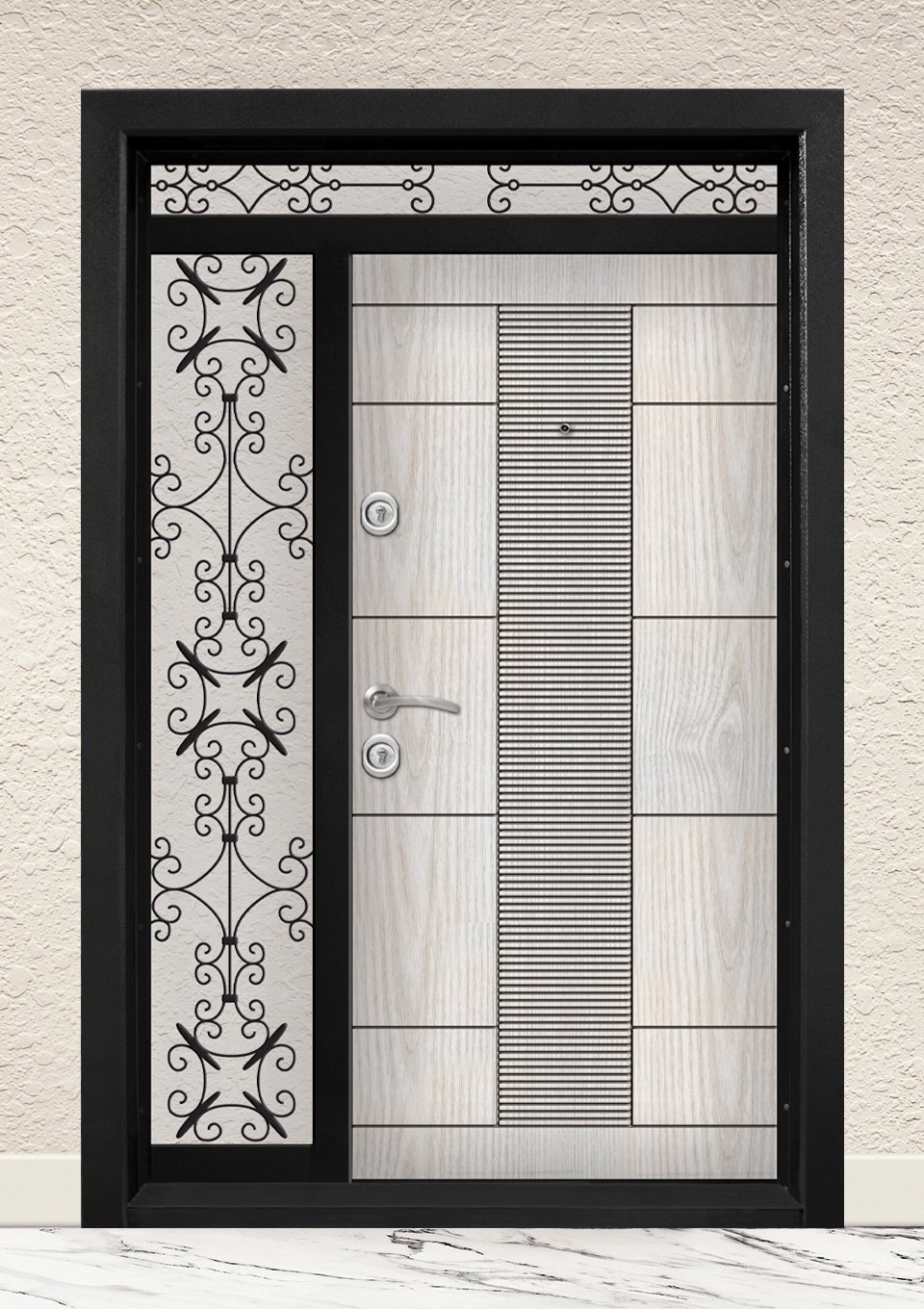 Двукрила входна врата Т-901 цвят Арктика