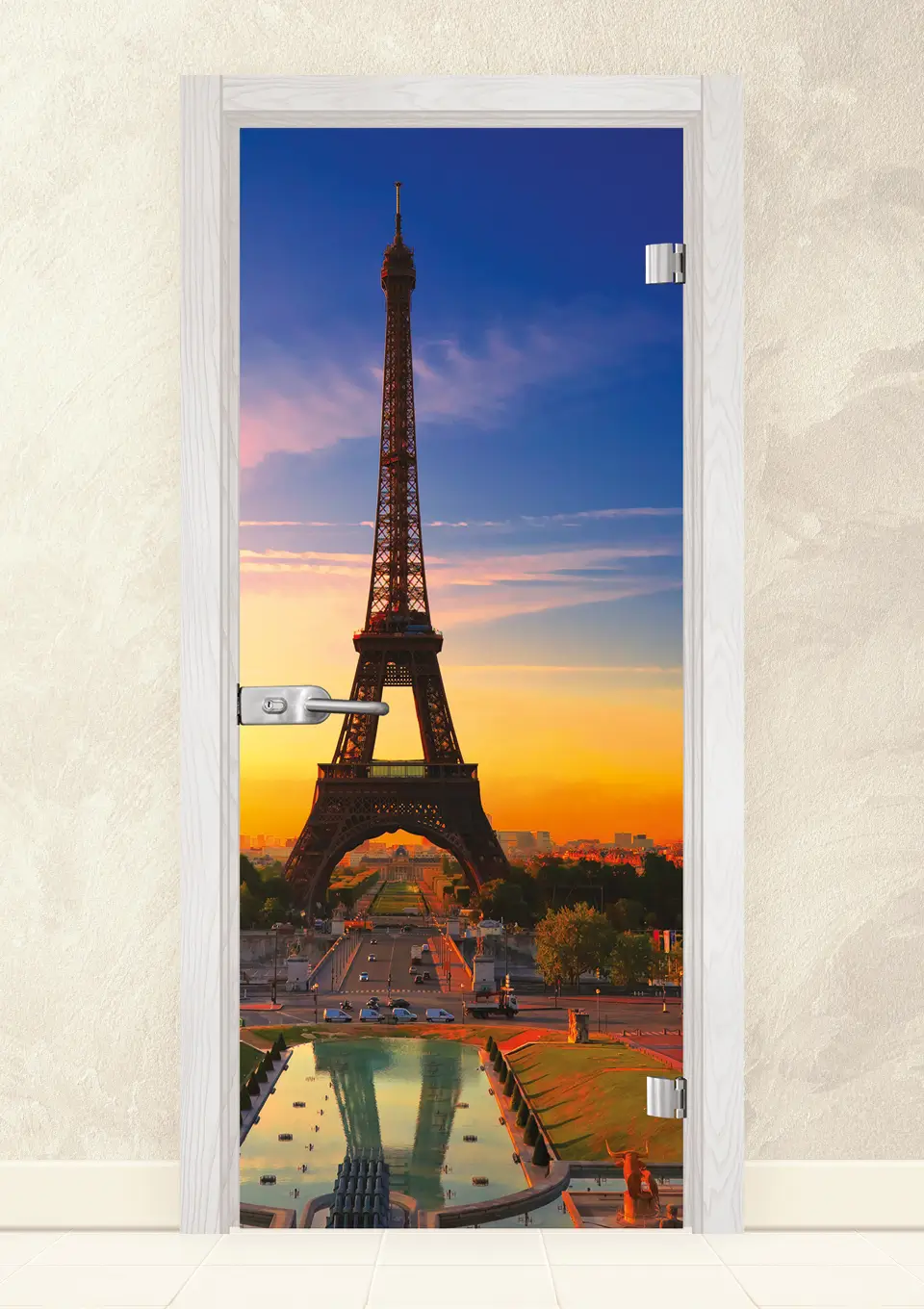 Стъклена интериорна врата Print 13-12 Снежен Бор