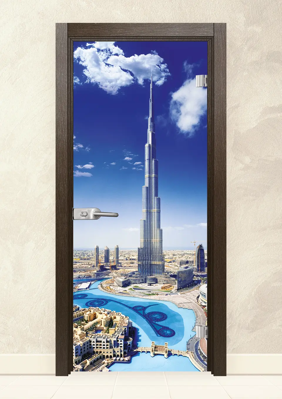 Стъклена интериорна врата Print 13-16 Златен Кестен