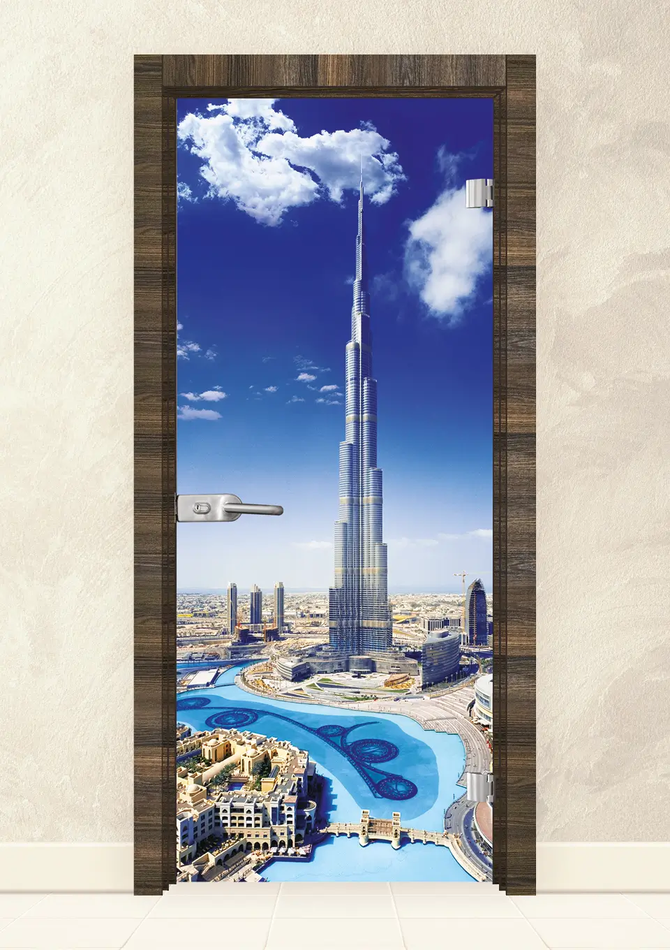 Стъклена интериорна врата Print 13-16 Райски Орех