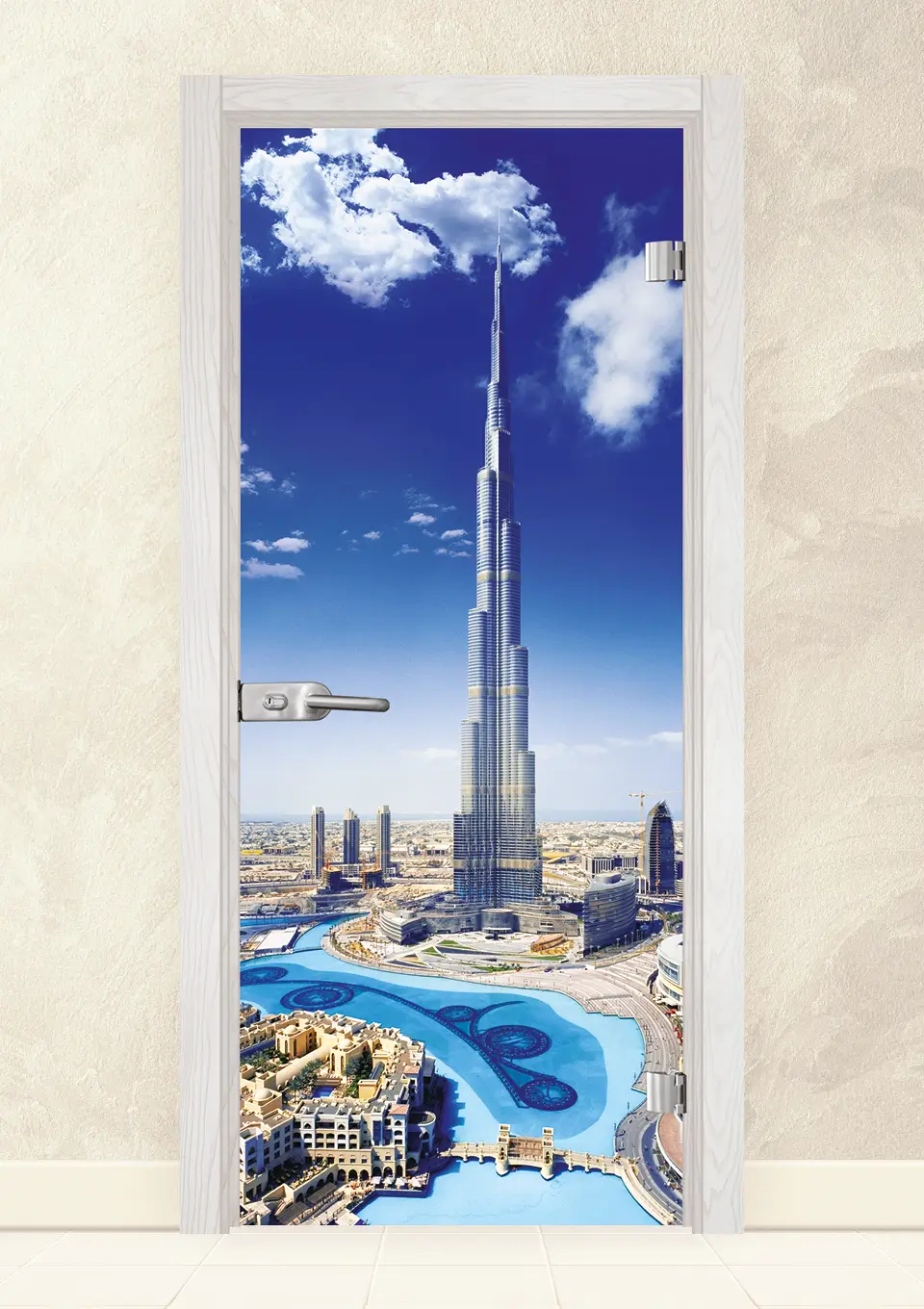 Стъклена интериорна врата Print 13-16 Снежен Бор