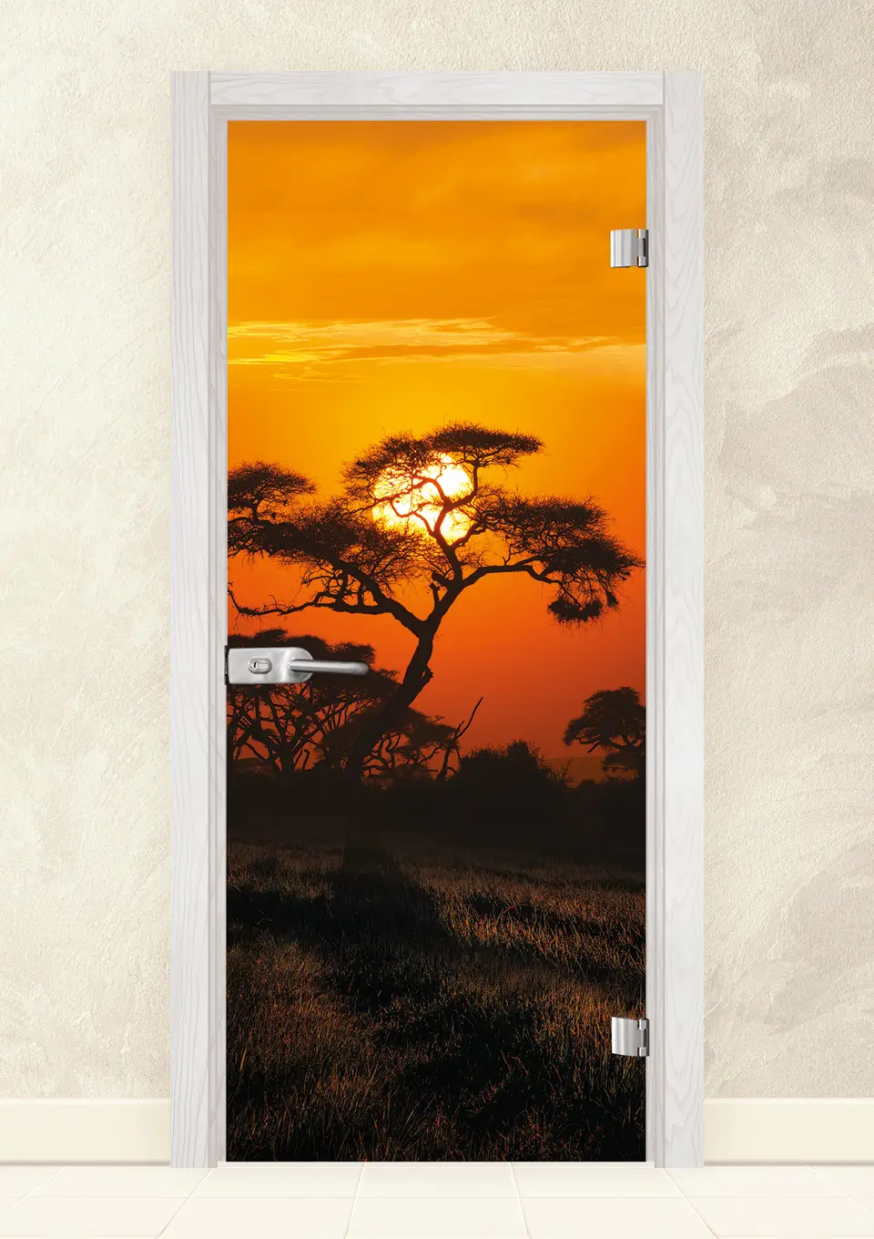 Стъклена интериорна врата Print 13-17 Снежен Бор