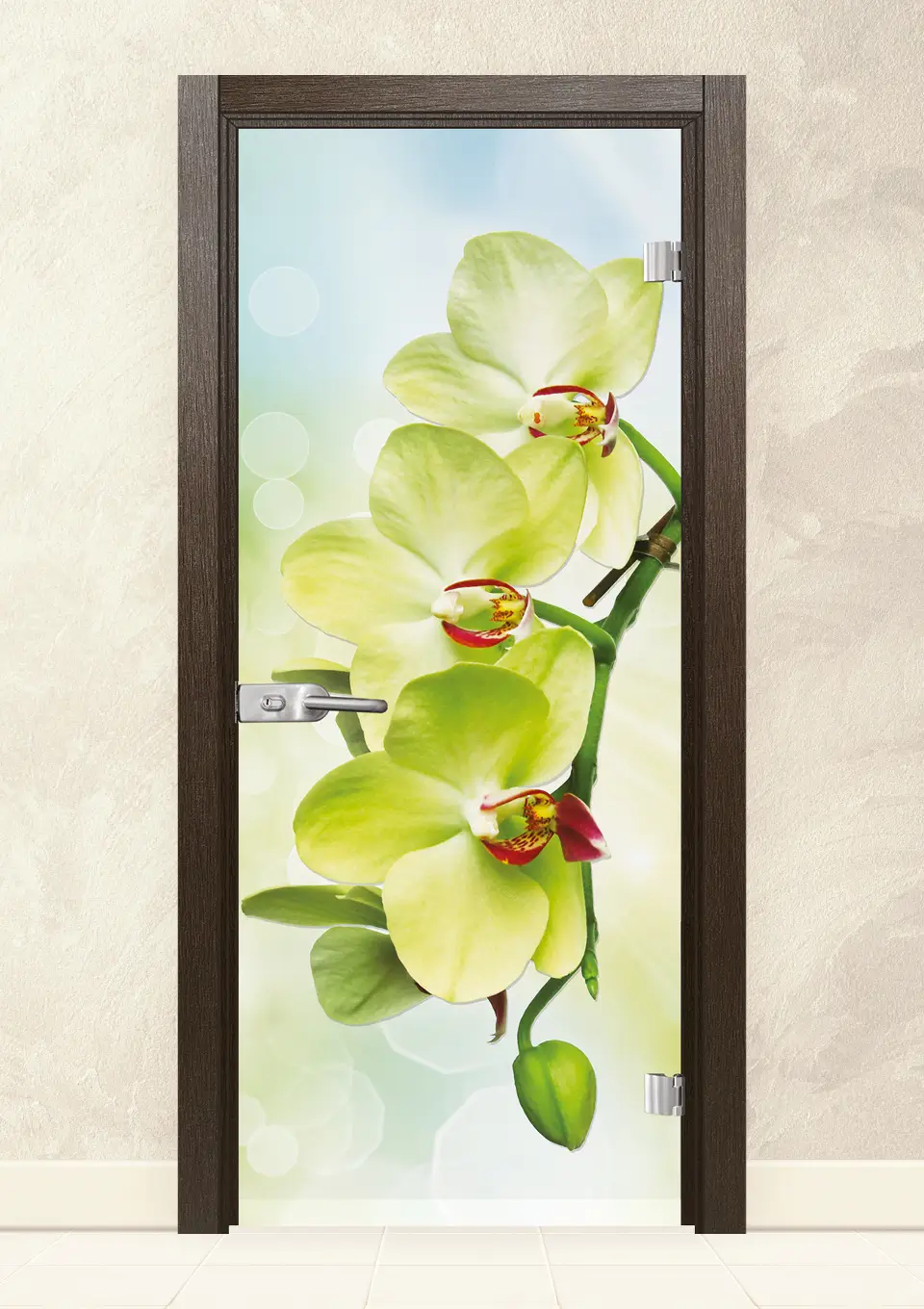 Стъклена интериорна врата Print 13-3-green Златен Кестен