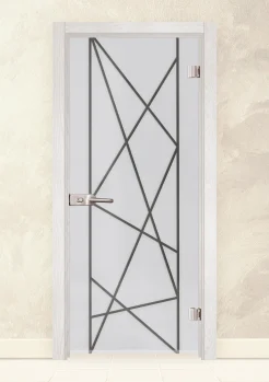 Стъклена интериорна врата Sand 13-5 Снежен Бор