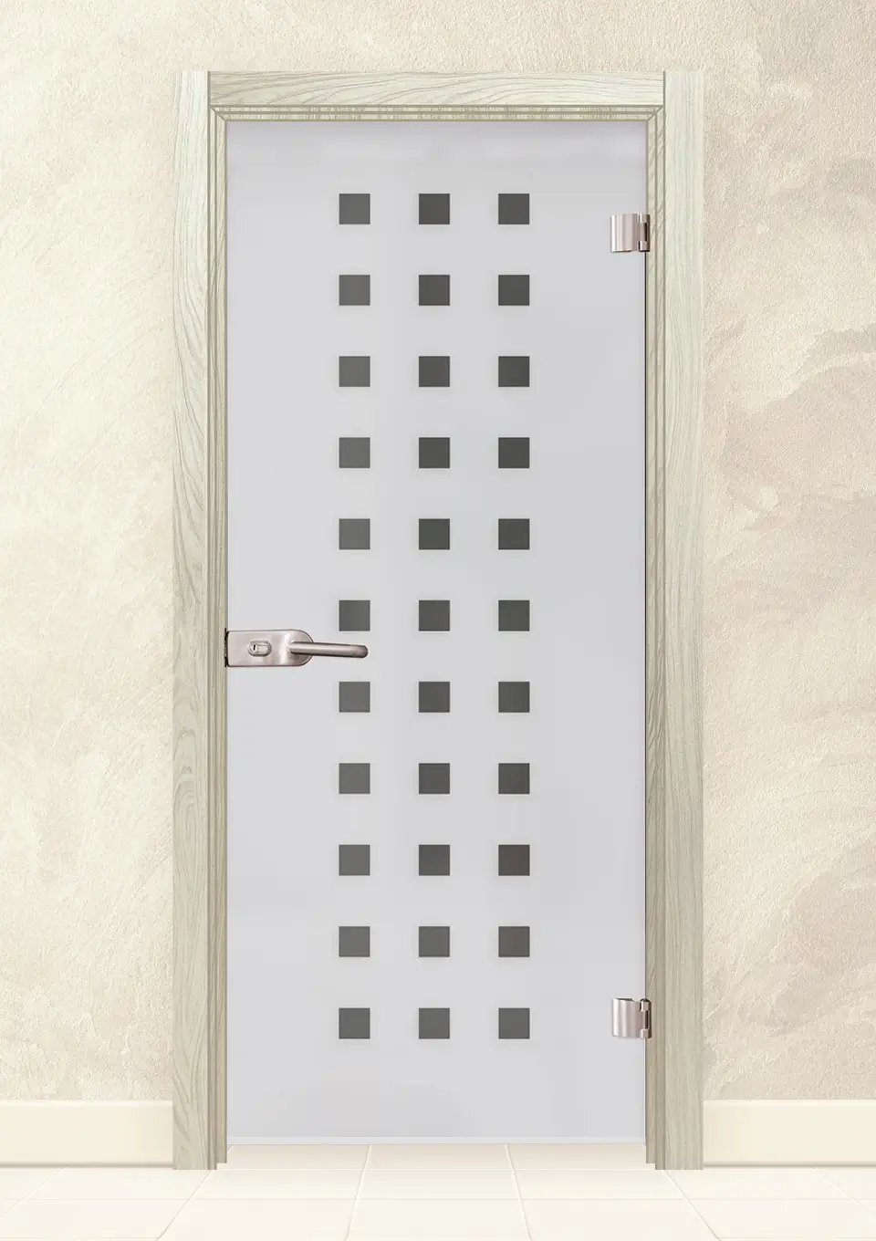 Стъклена интериорна врата Sand 14-4 Избелен Дъб