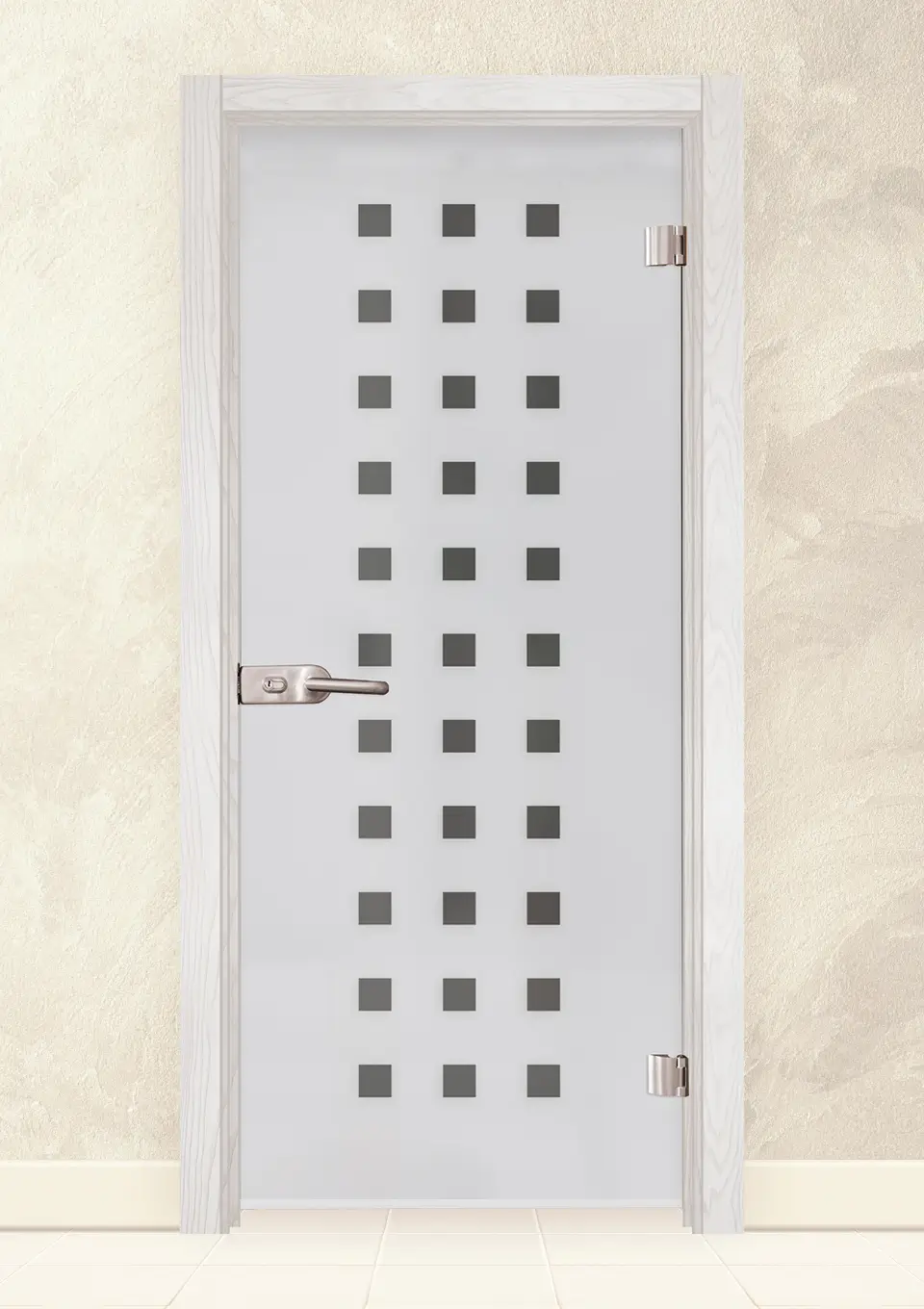 Стъклена интериорна врата Sand 14-4 Снежен Бор