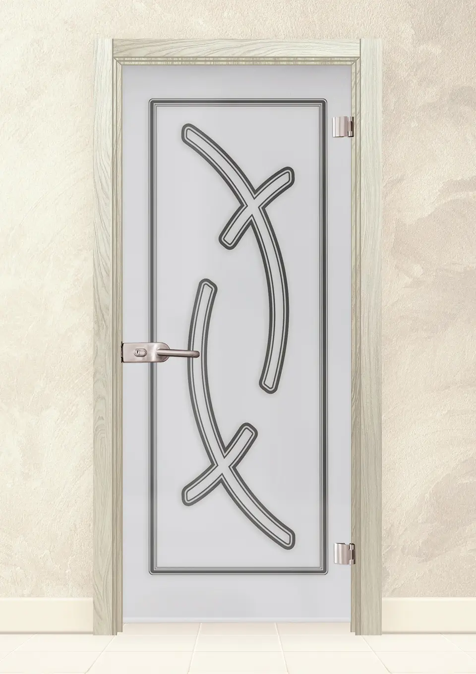 Стъклена интериорна врата Sand 14-9 Избелен Дъб